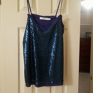 Royal blue sparkly dressy tank top